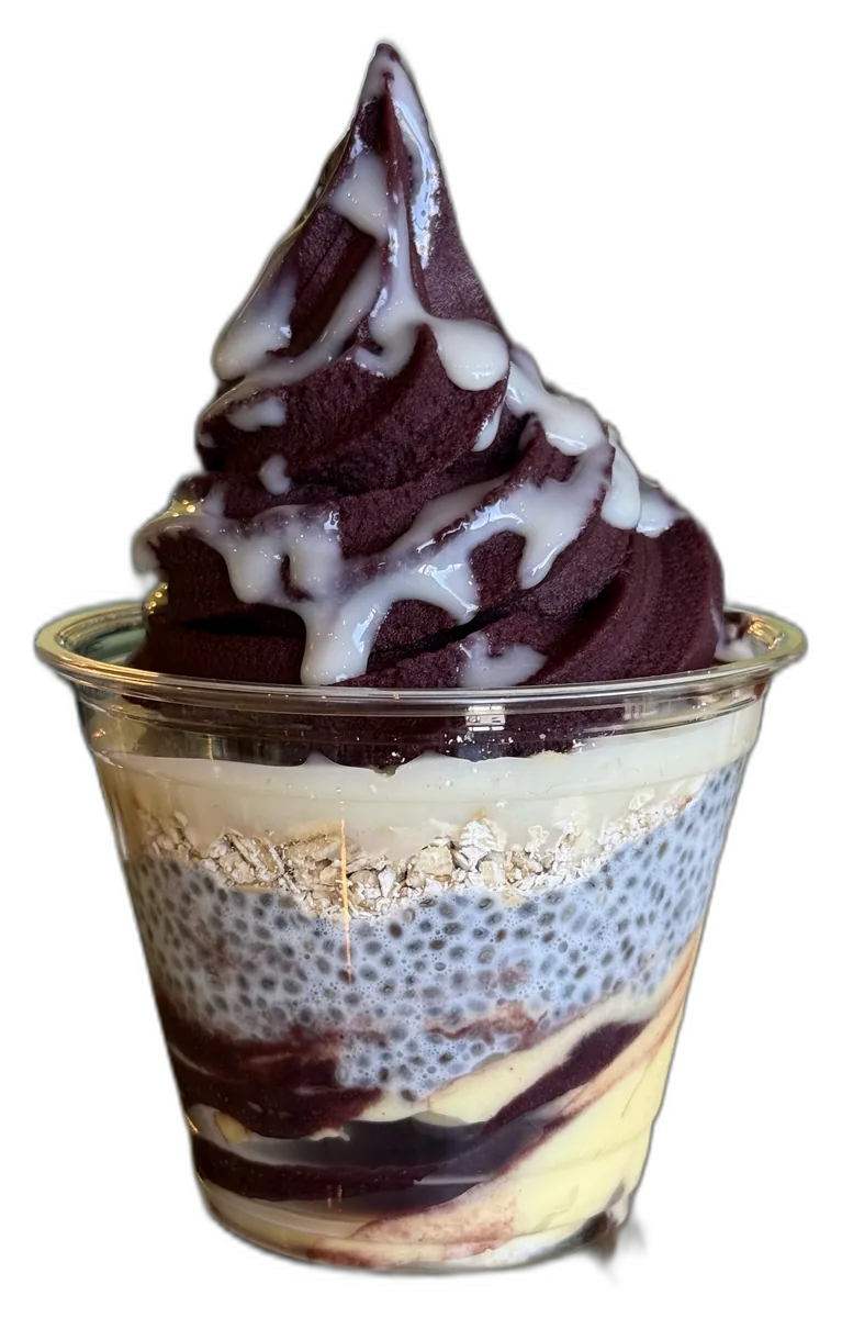 Açaí pequeño de 270 cc con chía pudding y leche condensada