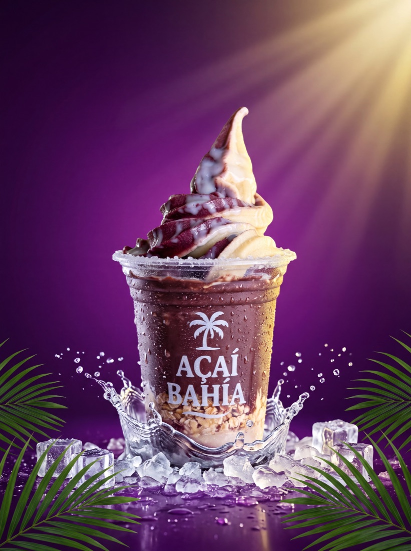 Açaí con chía y leche condensada