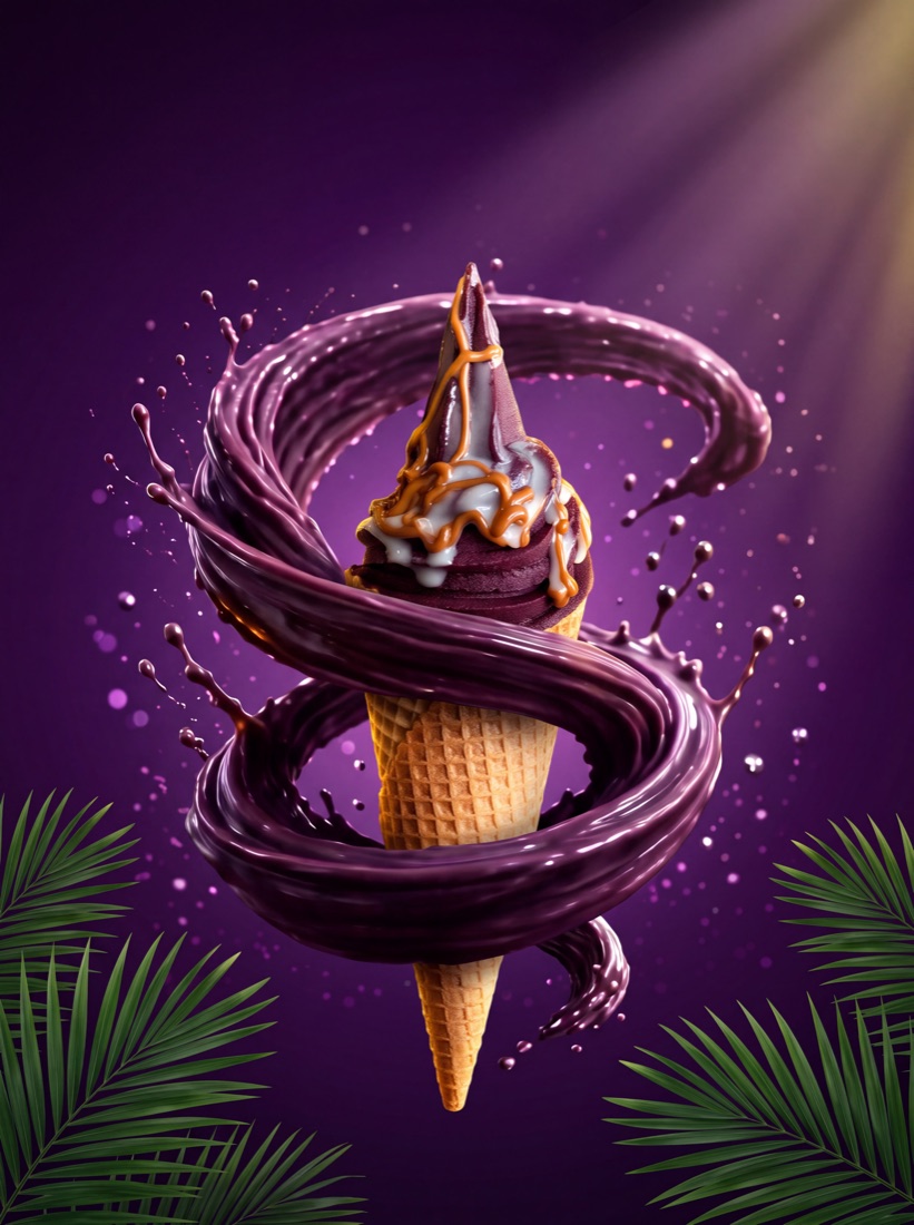 Cono Crunch con açaí y manjar